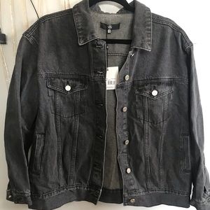 Missguided washes black oversized denim jacket
